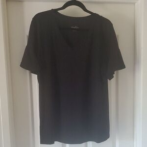 Studio Women's Black V Neck Top